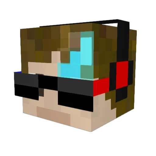 Oleshko_Gaming Minecraft avatar head, 3D render