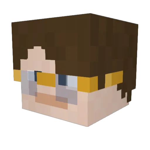 Oleyan Minecraft avatar head, 3D render
