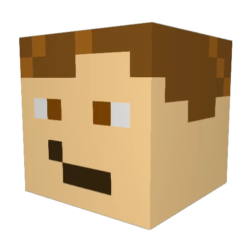 Olfacter Minecraft avatar head, 3D render