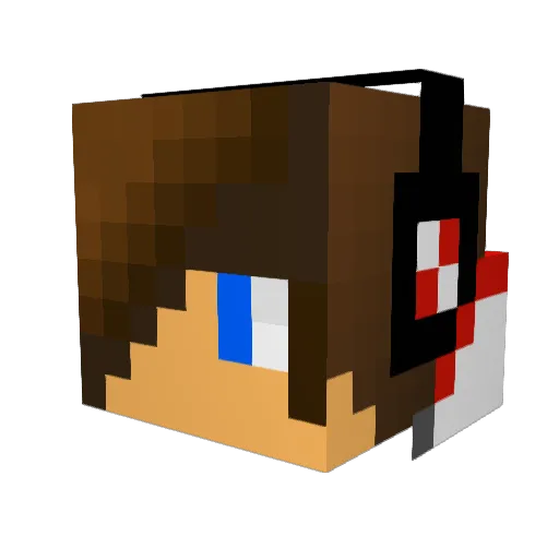 Olibibi Minecraft avatar head, 3D render