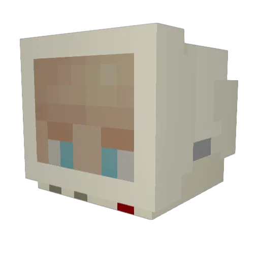Oligo Minecraft avatar head, 3D render