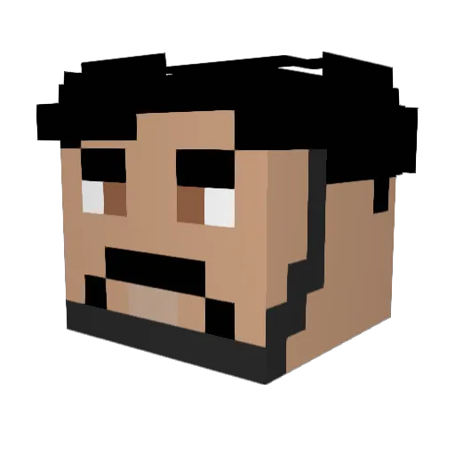 Oliksen Minecraft avatar head, 3D render