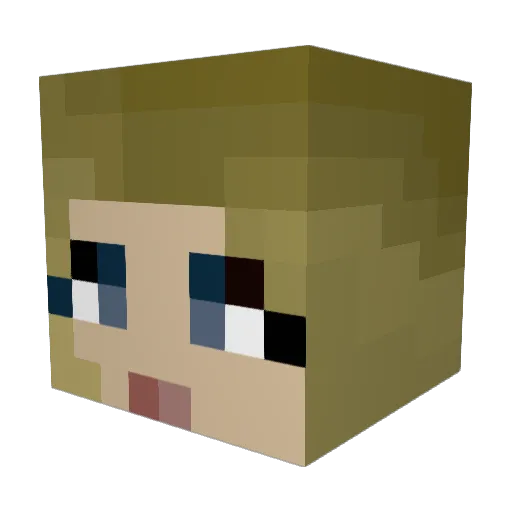 OliveImp Minecraft avatar head, 3D render