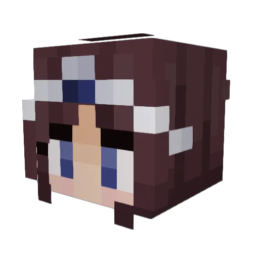 Olivebeanie Minecraft avatar head, 3D render