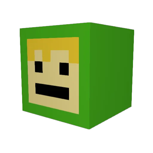 OliverAF Minecraft avatar head, 3D render