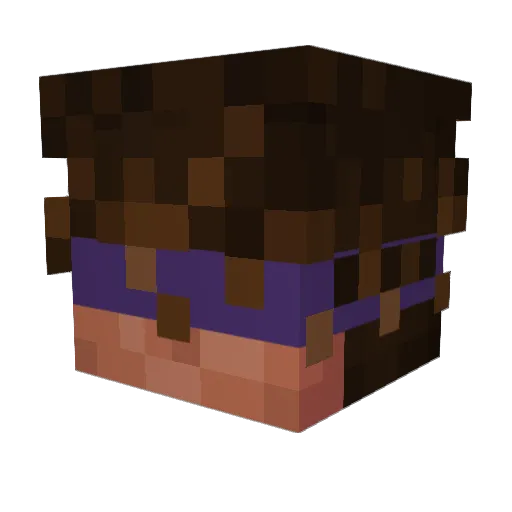 Oliveshort Minecraft avatar head, 3D render