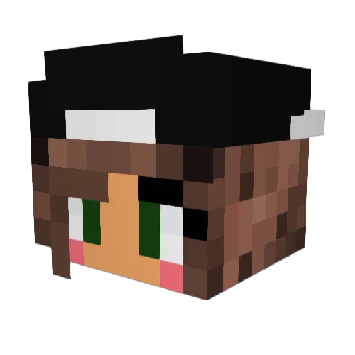 OliveuLoveme Minecraft avatar head, 3D render