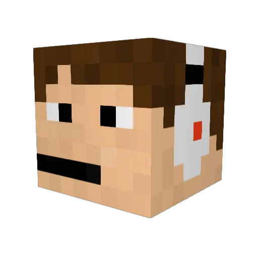 OllWolf Minecraft avatar head, 3D render