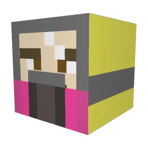 OlliESG_03 Minecraft avatar head, 3D render