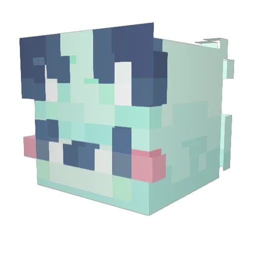 Ollieidk Minecraft avatar head, 3D render