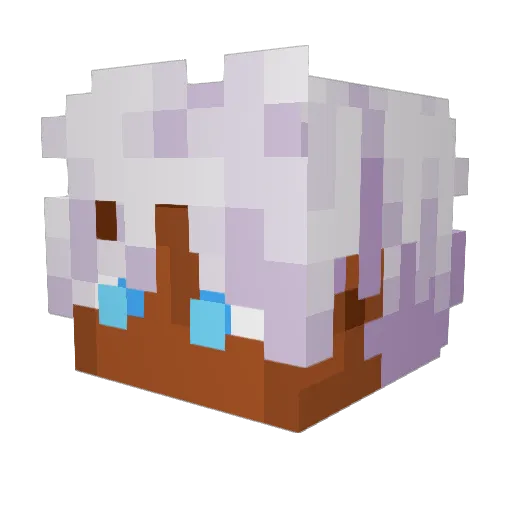 Olloww Minecraft avatar head, 3D render