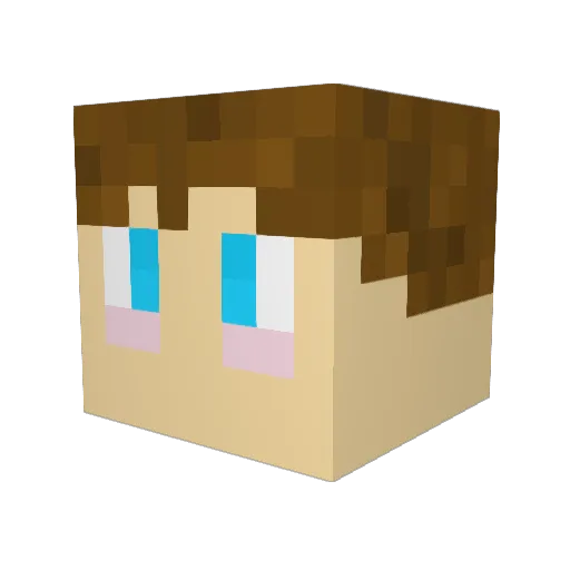 OlraOlim Minecraft avatar head, 3D render