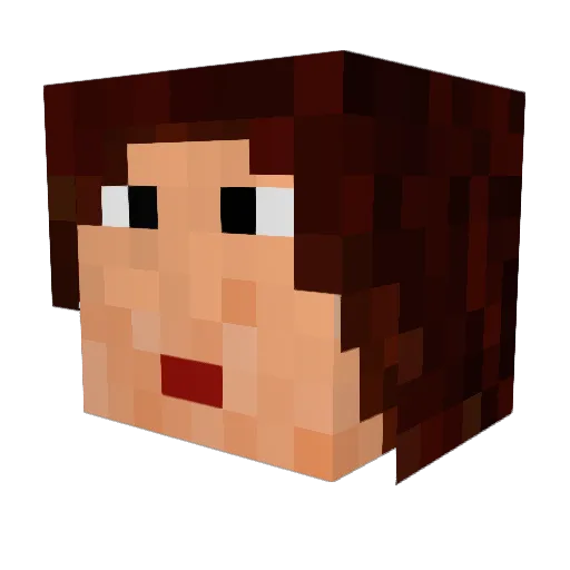 Olu_ Minecraft avatar head, 3D render