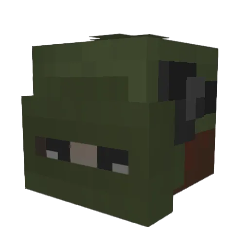 Olusow_blaze Minecraft avatar head, 3D render