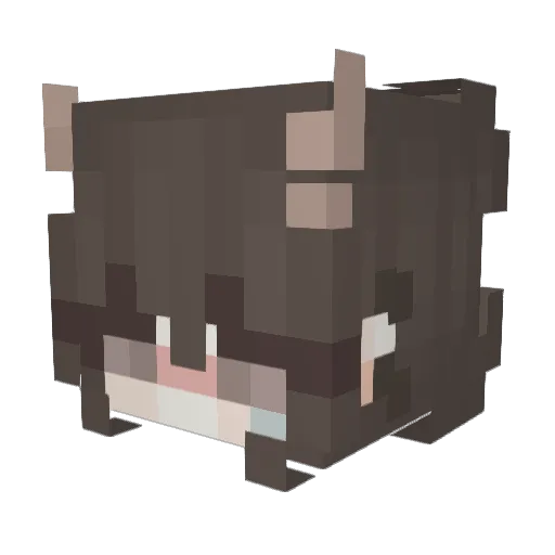 Olvidadh Minecraft avatar head, 3D render