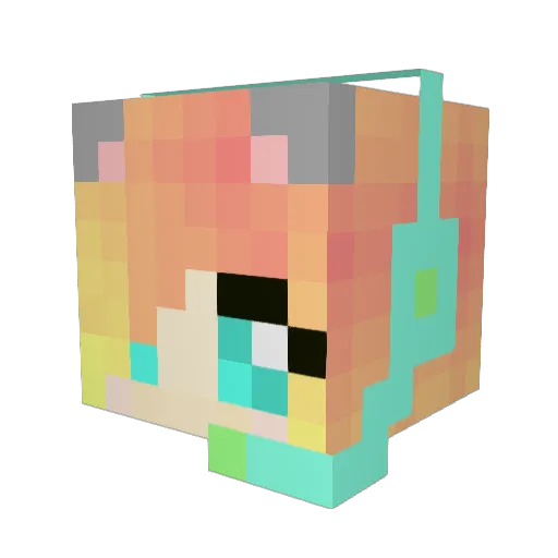 Olya_kotik Minecraft avatar head, 3D render