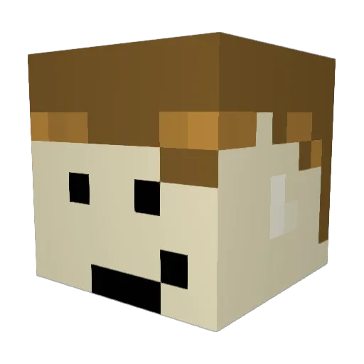 Olypoky Minecraft avatar head, 3D render