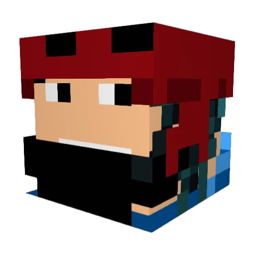OmaroMaro Minecraft avatar head, 3D render