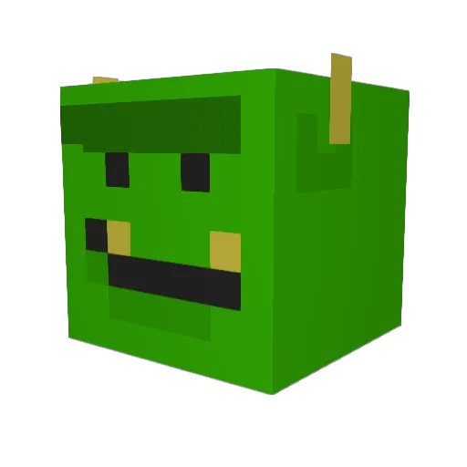 Ombelis Minecraft avatar head, 3D render