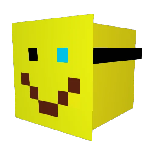 Omchua Minecraft avatar head, 3D render