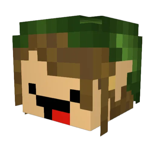 OmegaFoamy Minecraft avatar head, 3D render
