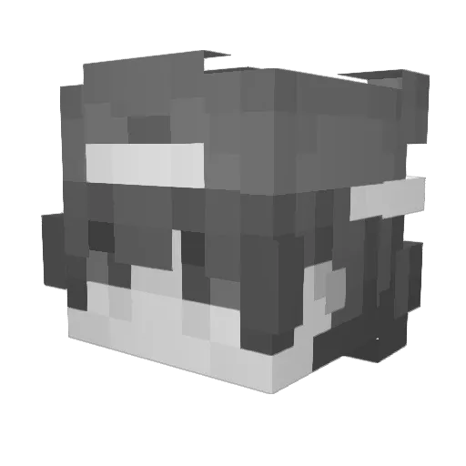 OmegaVblack Minecraft avatar head, 3D render