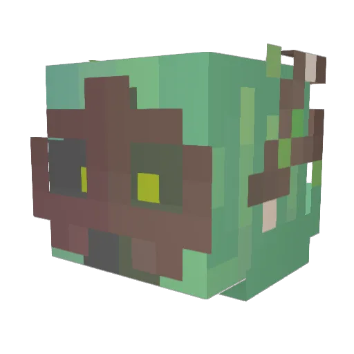Omega_Mimic Minecraft avatar head, 3D render
