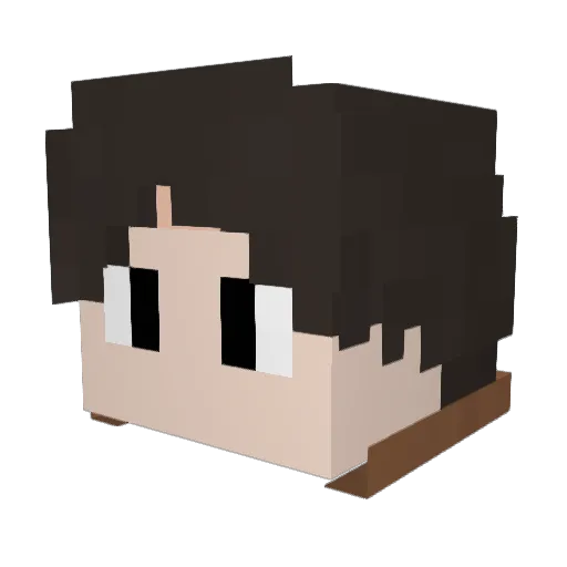 Omega_QAQ Minecraft avatar head, 3D render