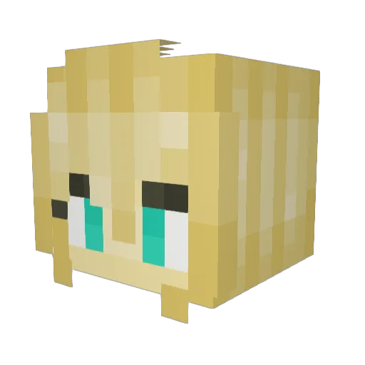Omeganne Minecraft avatar head, 3D render