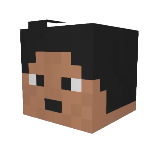 Omegatron Minecraft avatar head, 3D render