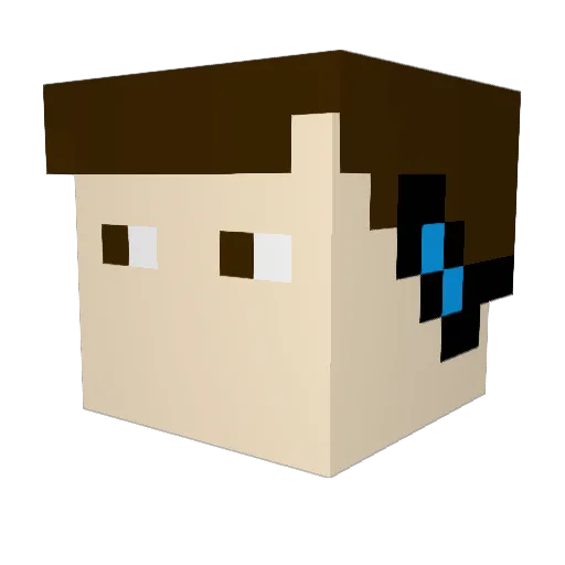 Omelark Minecraft avatar head, 3D render