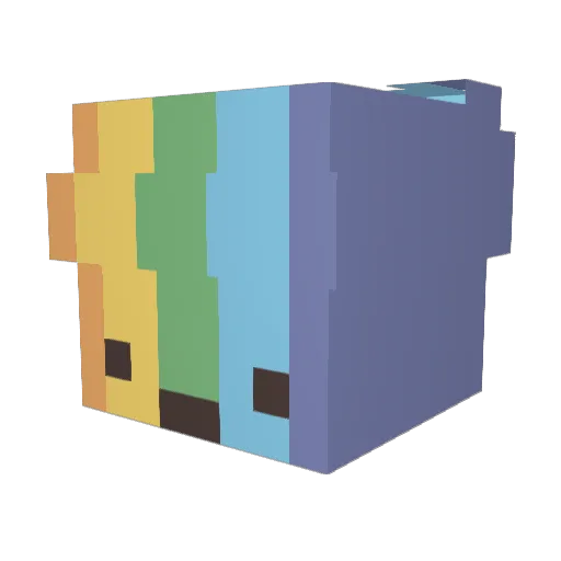 OmeletKnight Minecraft avatar head, 3D render