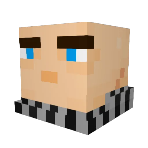 OmettoPanzone Minecraft avatar head, 3D render