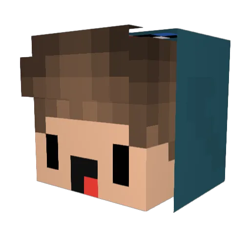 OmgZr0b Minecraft avatar head, 3D render