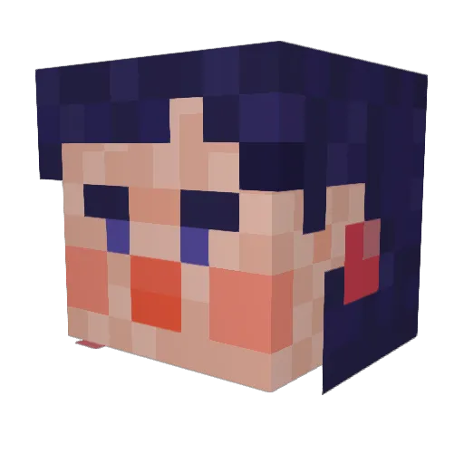 Omicornio Minecraft avatar head, 3D render