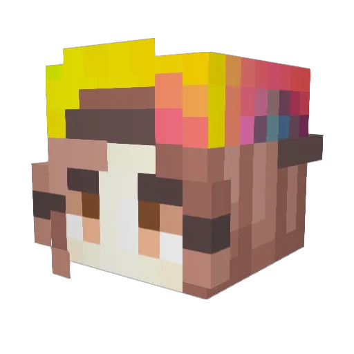 Omimii Minecraft avatar head, 3D render