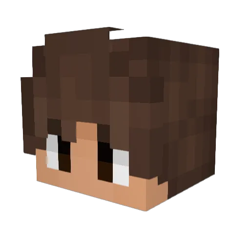 Omiron Minecraft avatar head, 3D render