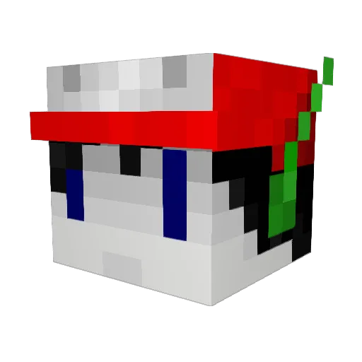 Omnibrow Minecraft avatar head, 3D render