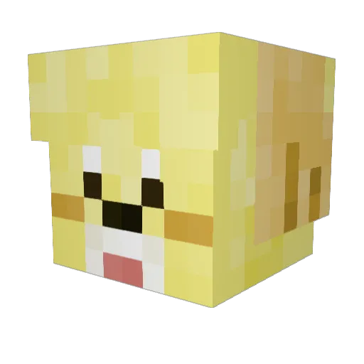 Omnicanon Minecraft avatar head, 3D render