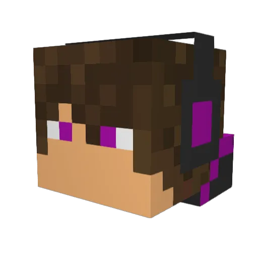 Omnicrunch Minecraft avatar head, 3D render