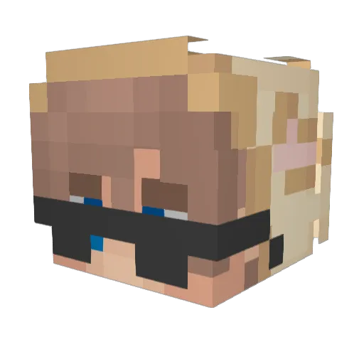 Omweg Minecraft avatar head, 3D render