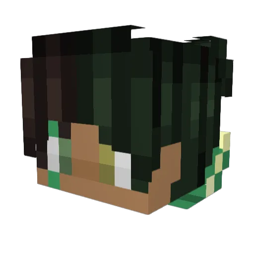 On1yGreen Minecraft avatar head, 3D render