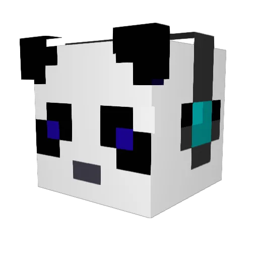 On1yPanda Minecraft avatar head, 3D render