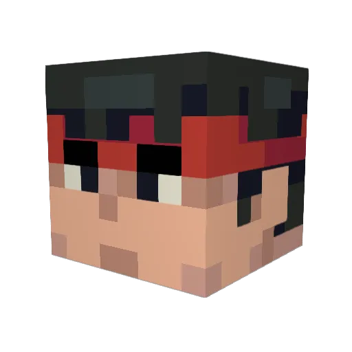 Onaco Minecraft avatar head, 3D render