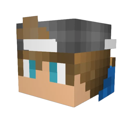 OneAries Minecraft avatar head, 3D render