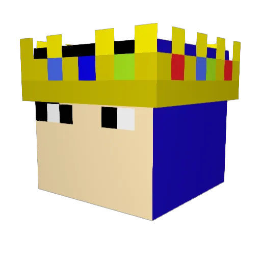 OneCoinMan Minecraft avatar head, 3D render