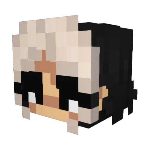 OneDotFLAC Minecraft avatar head, 3D render