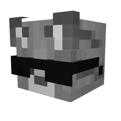 OneGrayCat Minecraft avatar head, 3D render