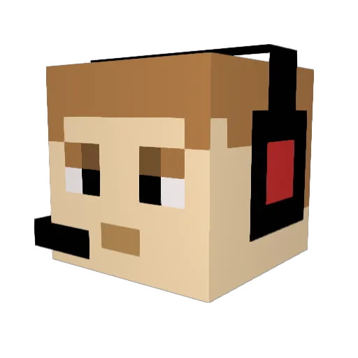 OneHandMedic Minecraft avatar head, 3D render