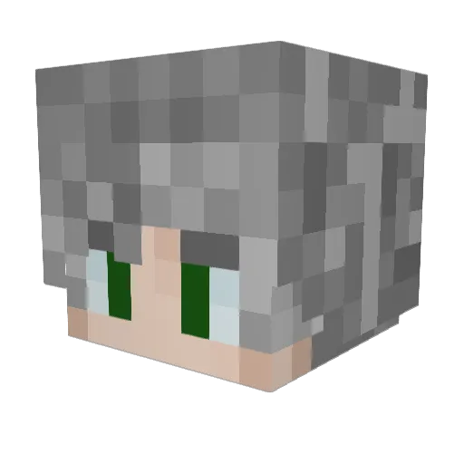 OneLeggedNecron Minecraft avatar head, 3D render